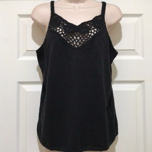 NWOT Metrostyle Black Knit Crochet Cami Size XL